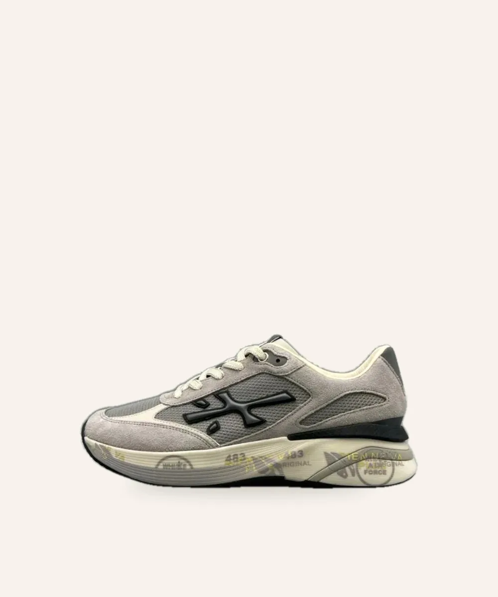 Premiata — Sneaker running — Gris & crème