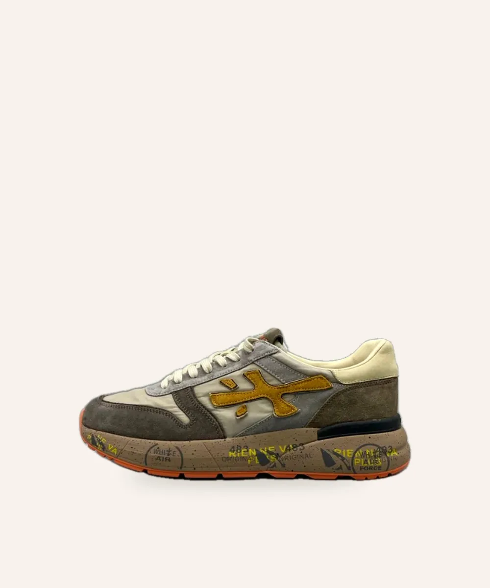 Premiata — Sneaker vintage — Kaki & moutarde